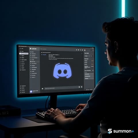 Person managing a paid Discord community on Summon+ to monetize exclusive content